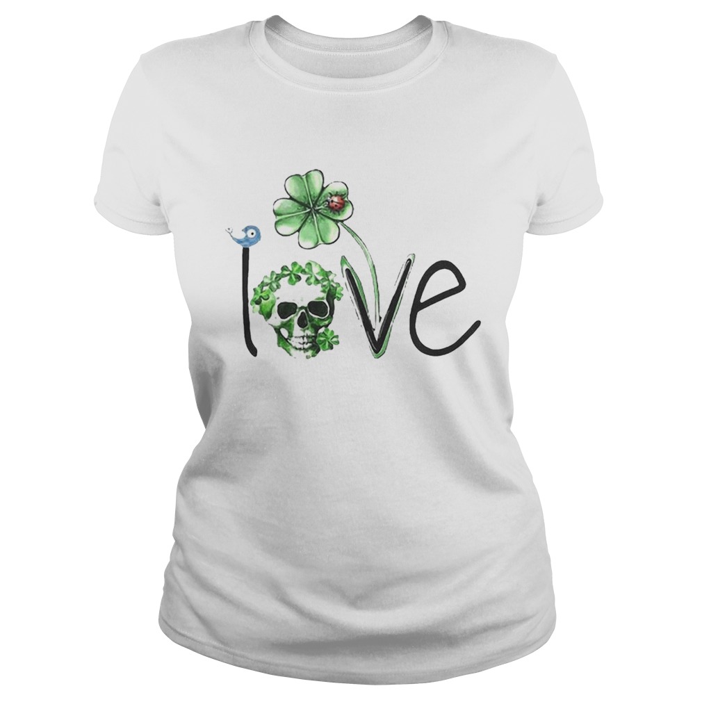 Skull Shamrock St Patricks Day Love Classic Ladies