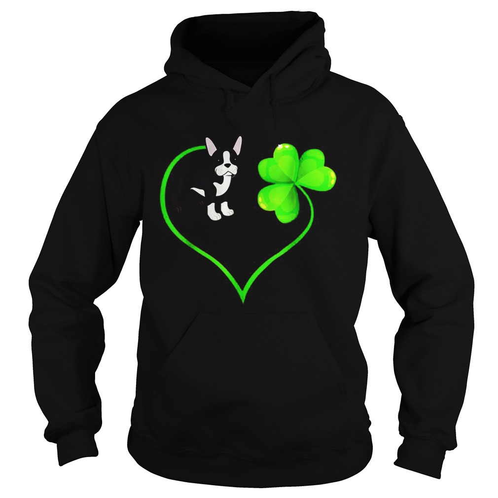 St Patricks Day Boston Terrier Dog Mom Dad Shamrock Kids Hoodie