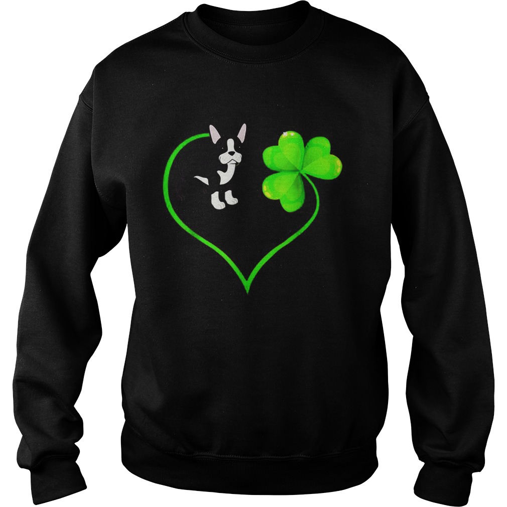 St Patricks Day Boston Terrier Dog Mom Dad Shamrock Kids Sweatshirt