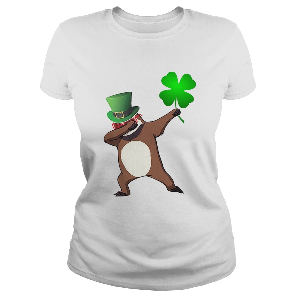 St Patricks Day Dabbing Sloth Shamrock Animal Classic Ladies