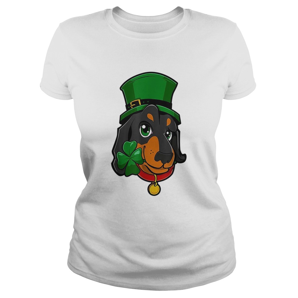 St Patricks Day Dachshund Leprechaun Dog Classic Ladies