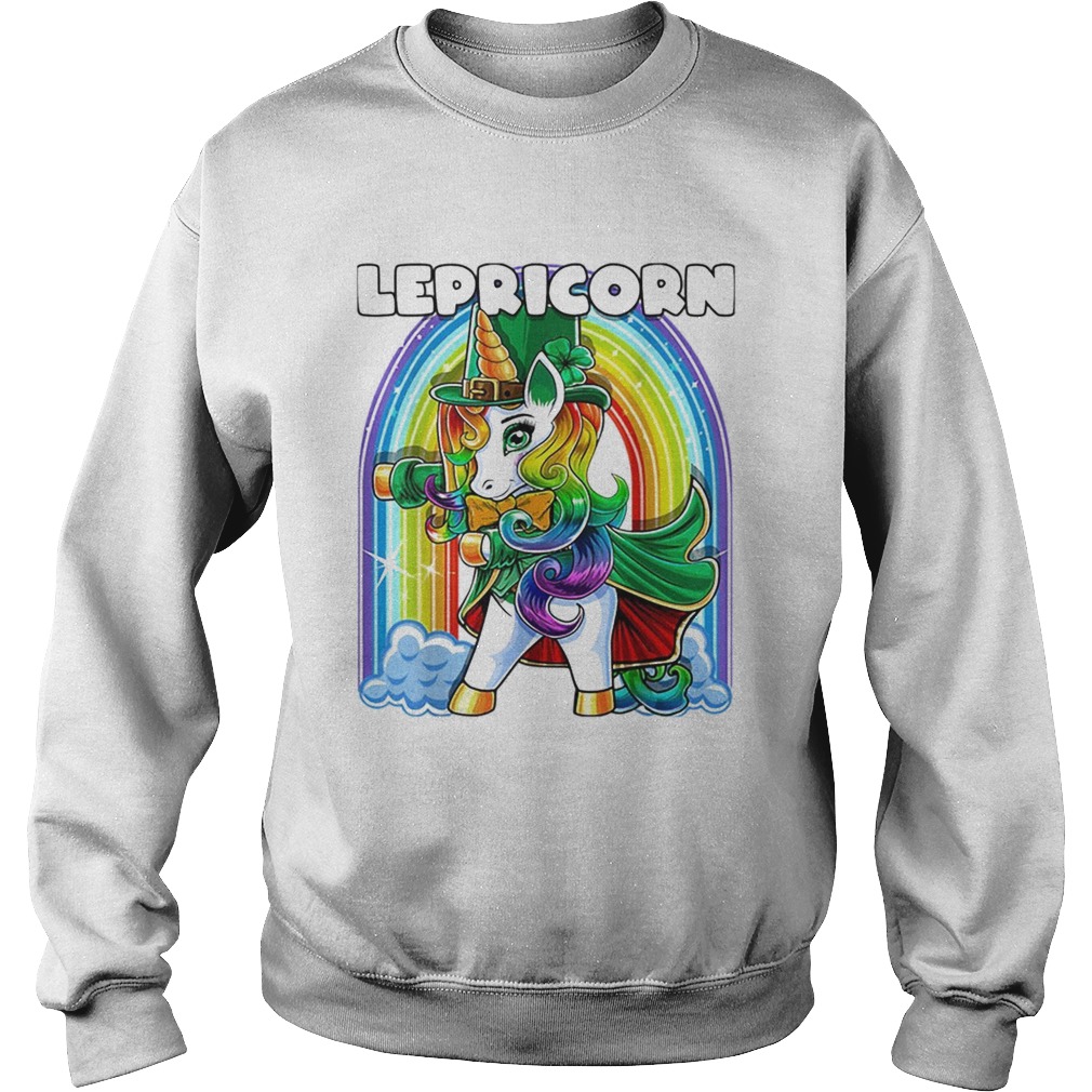 St Patricks Day Flossing Unicorn Lepricorn Costume Girls Sweatshirt