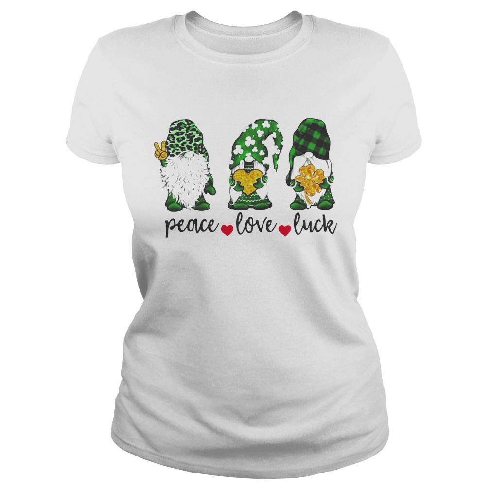 St Patricks Day Gnome peace love luck Classic Ladies