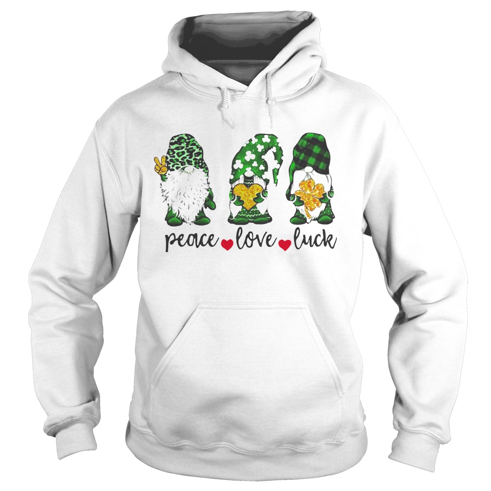 St Patricks Day Gnome peace love luck Hoodie