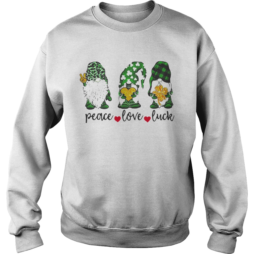 St Patricks Day Gnome peace love luck Sweatshirt