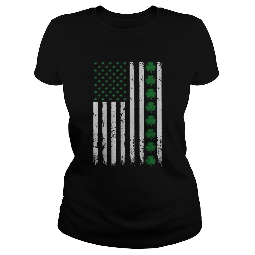 St Patricks Day IRISH AMERICAN Shamrock Flag Classic Ladies