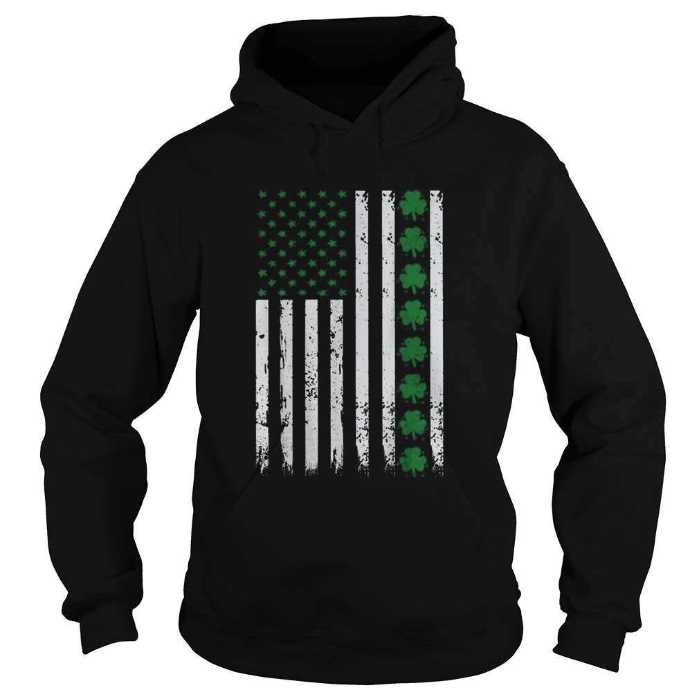 St Patricks Day IRISH AMERICAN Shamrock Flag Hoodie