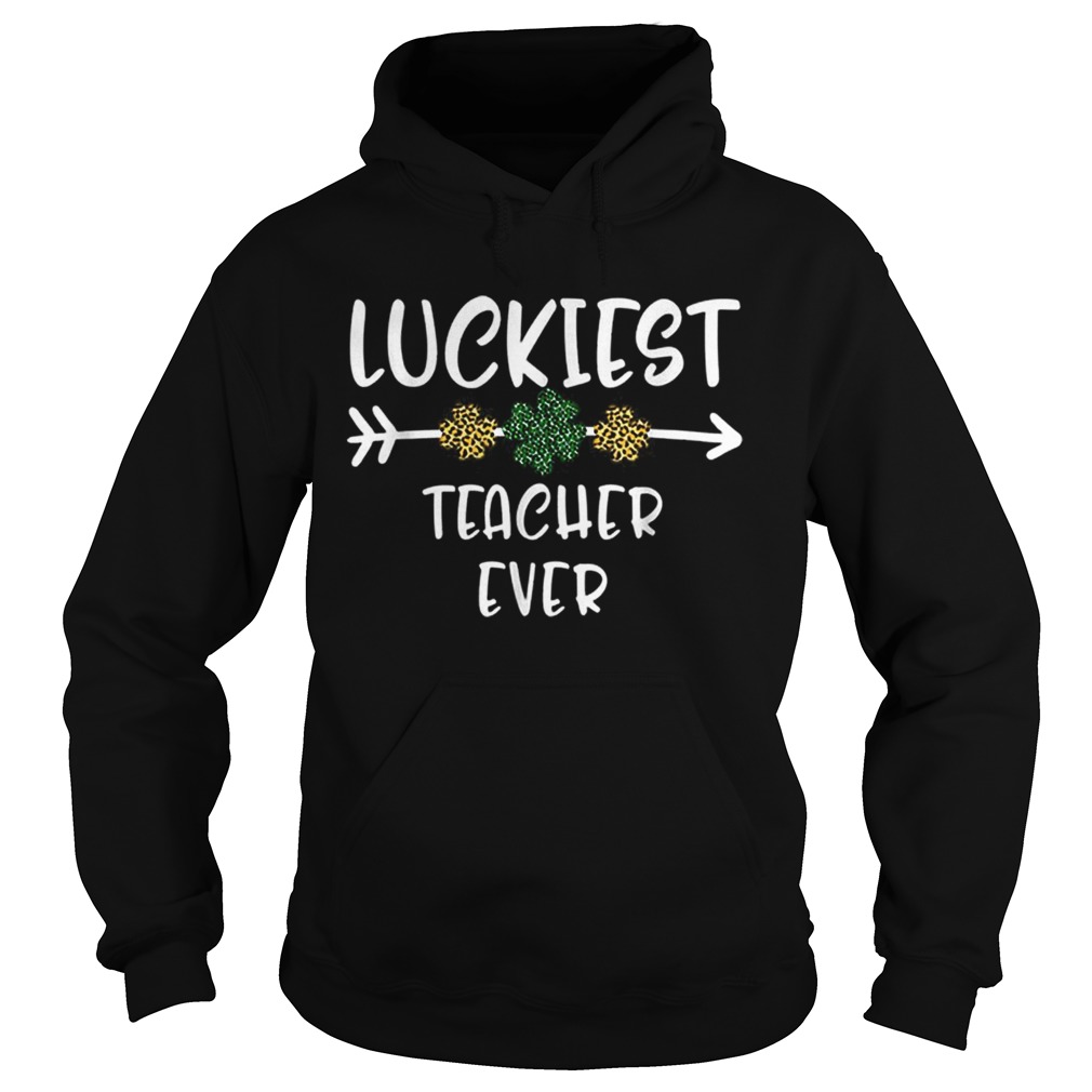 St Patricks Day Luckiest Teacher Ever Shamrock Buffalo Plaid Hoodie