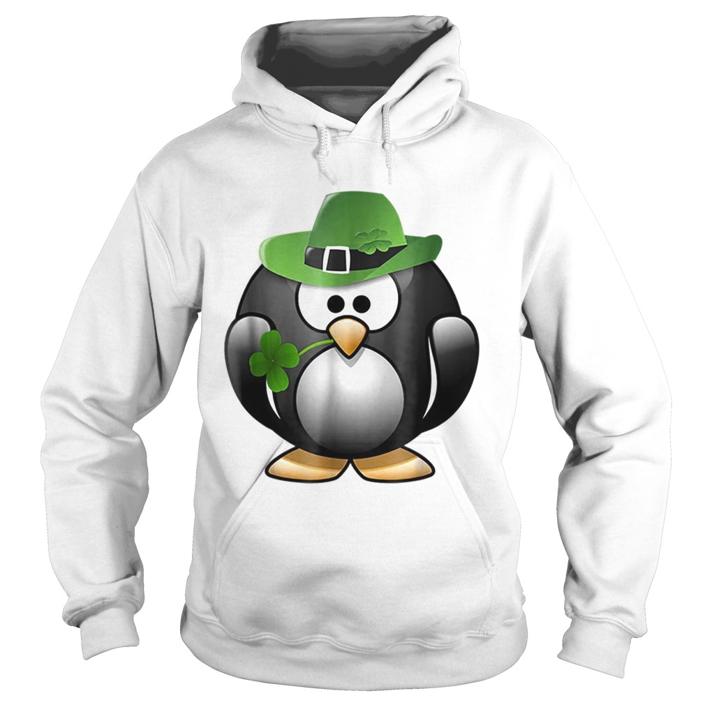 St Patricks Day Penguin Irish Shamrock Clover Hoodie