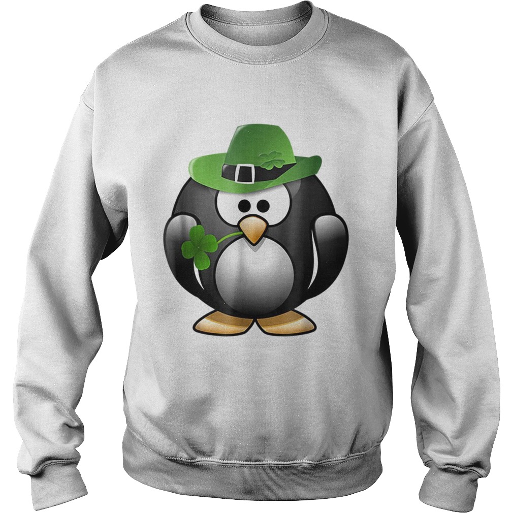 St Patricks Day Penguin Irish Shamrock Clover Sweatshirt