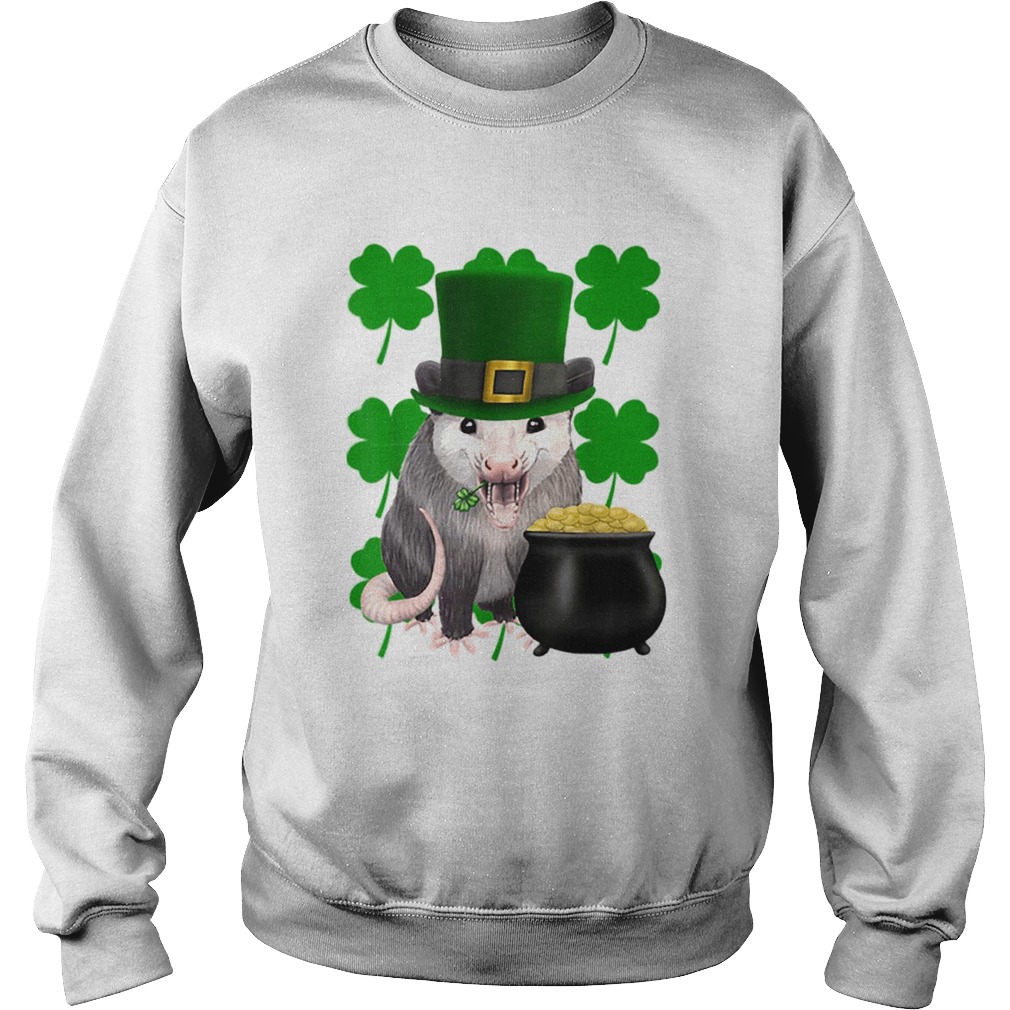 St Patricks Day Possum With Clovers Sweatshirt