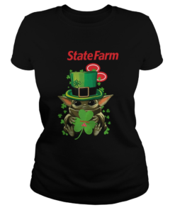 Star Wars Baby Yoda State Farm Shamrock St Patricks Day  Classic Ladies