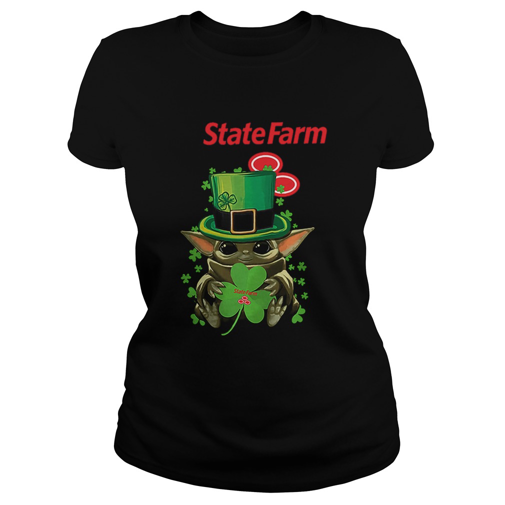 Star Wars Baby Yoda State Farm Shamrock St Patricks Day Classic Ladies