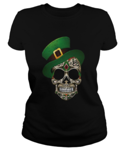 Sugar Skull St Patricks Day  Classic Ladies