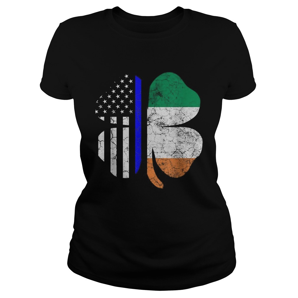 Thin Blue Line St Patricks Day American Irish Flag Police Classic Ladies