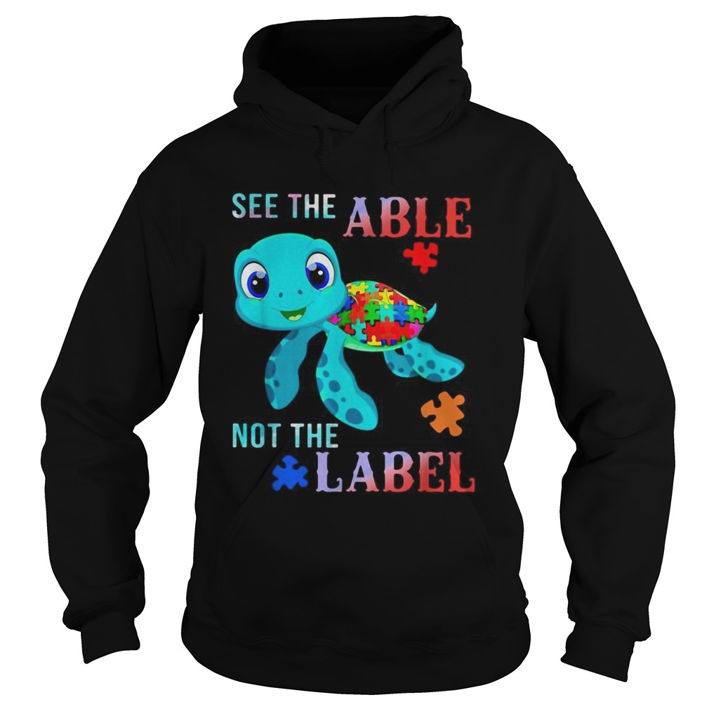 Turtle Autism see the able not the label Hoodie