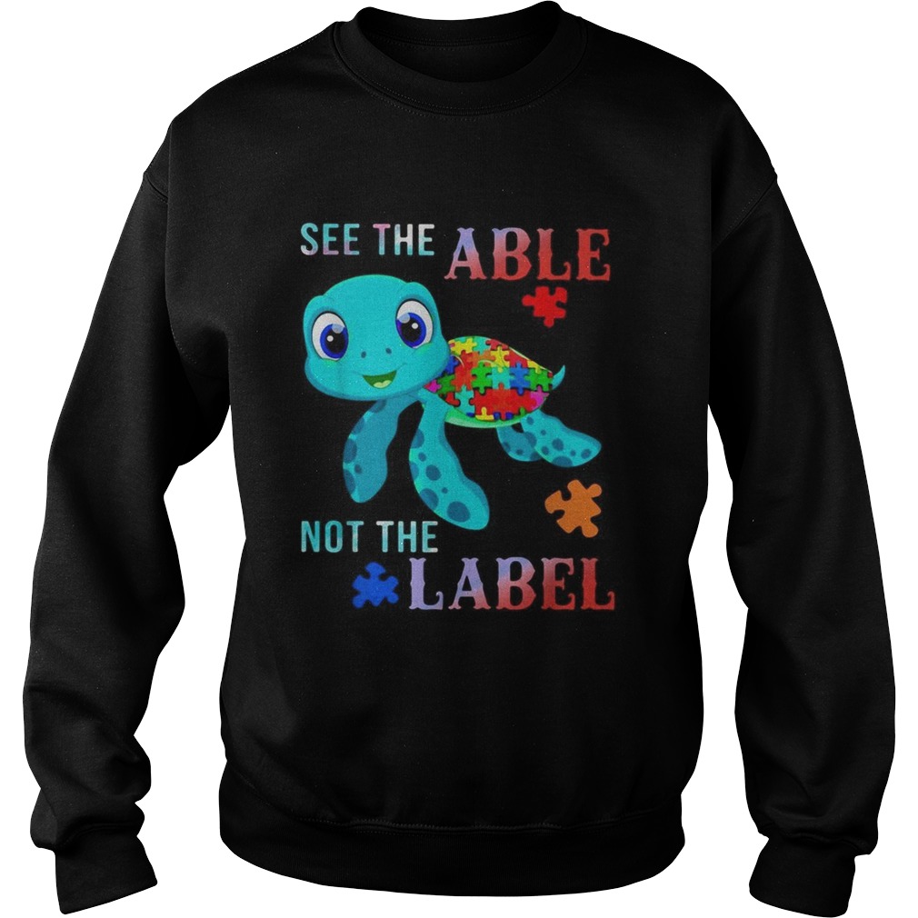 Turtle Autism see the able not the label Sweatshirt