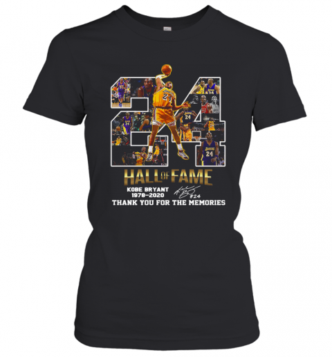 24 Hall Of Fame Kobe Bryant 1978 2020 Thank You For The Memories Signatures T-Shirt Classic Women's T-shirt