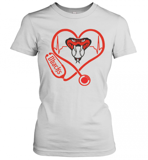 Arizona Diamondbacks Baseball Stethoscope Heartbeat T-Shirt Classic Women's T-shirt