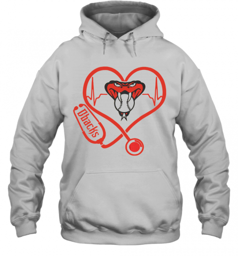 Arizona Diamondbacks Baseball Stethoscope Heartbeat T-Shirt Unisex Hoodie