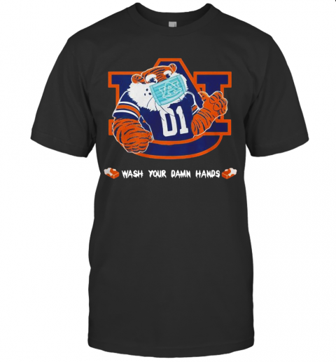 Auburn Tigers Face Mask Wash Your Damn Hands T-Shirt