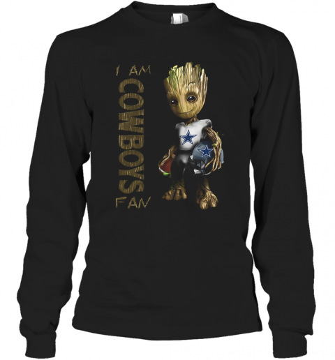 Baby Groot I Am Cowboys Fan T-Shirt Long Sleeved T-shirt 