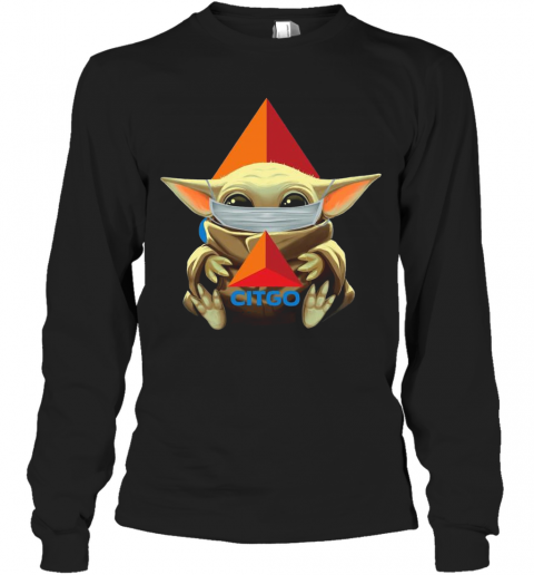 Baby Yoda Face Mask Citgo T-Shirt Long Sleeved T-shirt 