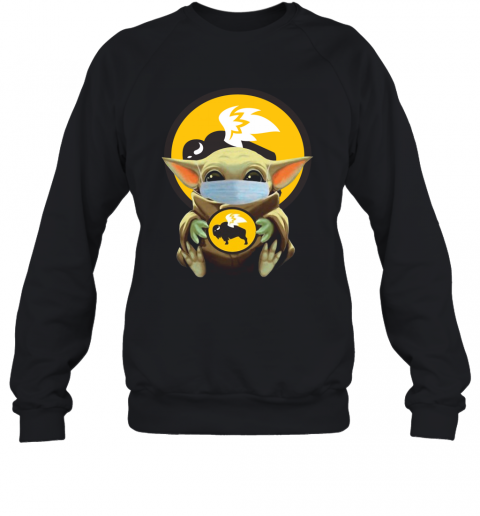 Baby Yoda Face Mask Hug Buffalo Wild Wings T-Shirt Unisex Sweatshirt