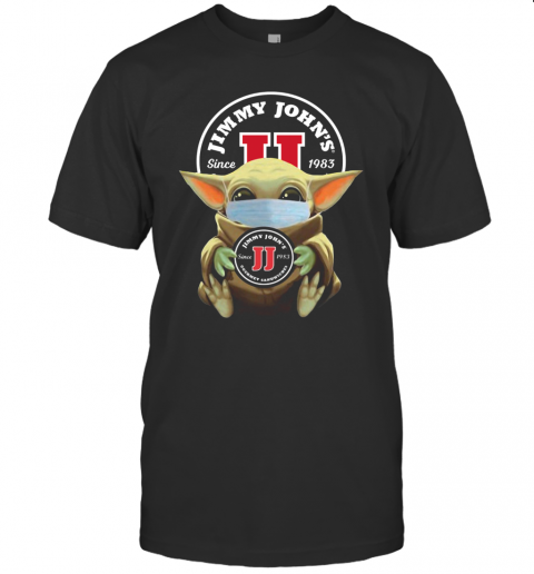 Baby Yoda Face Mask Hug Jimmy John's T-Shirt