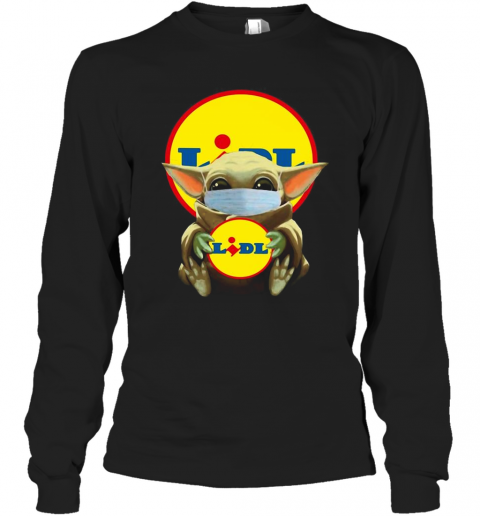 Baby Yoda Face Mask Hug Lidl T-Shirt Long Sleeved T-shirt 