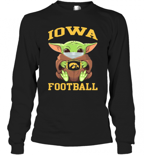 Baby Yoda Face Mask Hug Lowa Football T-Shirt Long Sleeved T-shirt 