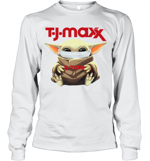 Baby Yoda Face Mask Hug TJ Maxx T-Shirt Long Sleeved T-shirt 