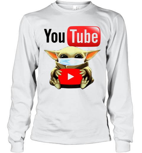 Baby Yoda Face Mask Hug Youtube T-Shirt Long Sleeved T-shirt 