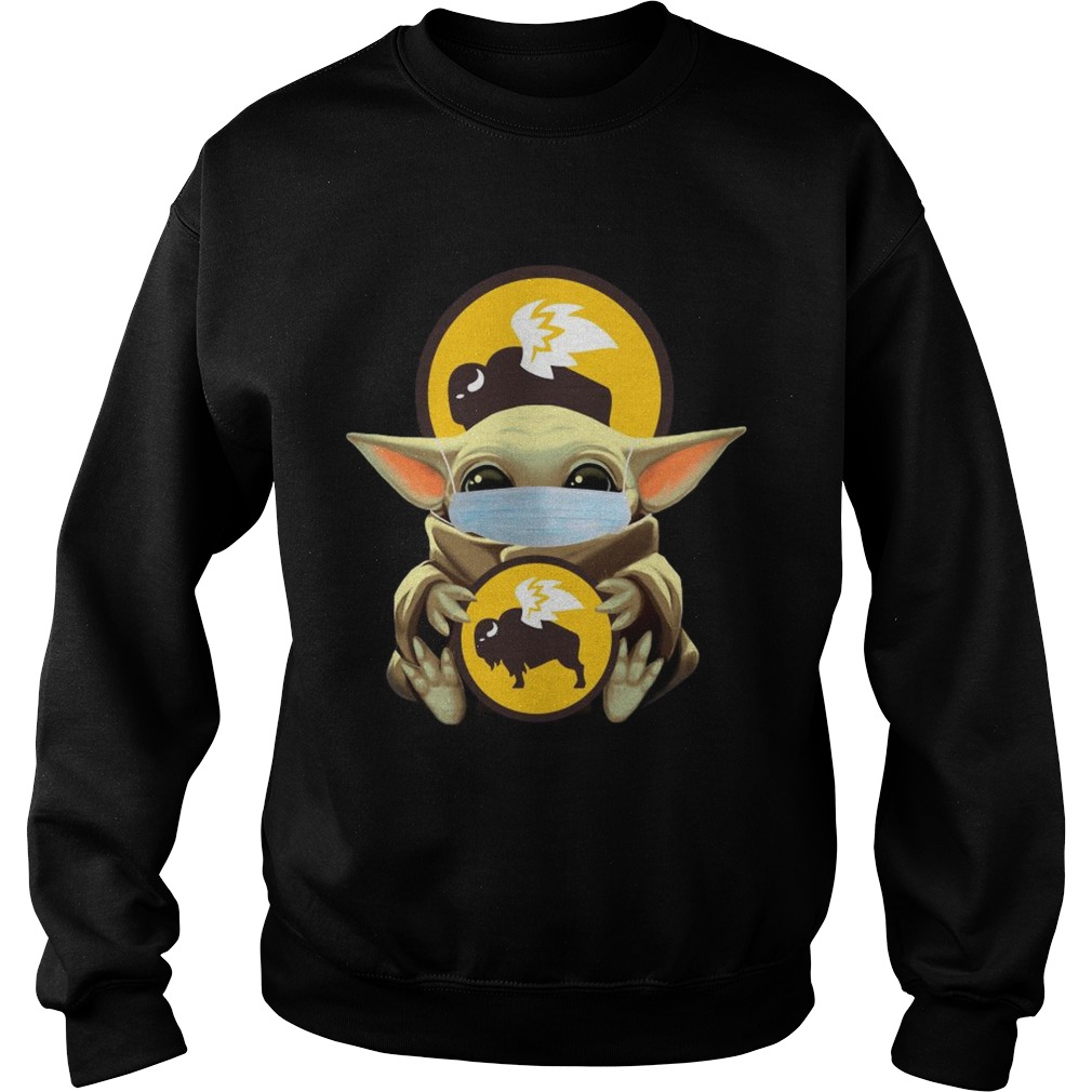 Baby Yoda Mask Hug Buffalo Wild Wings Sweatshirt