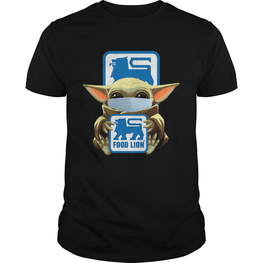 Baby Yoda Mask Hug Food Lion shirt