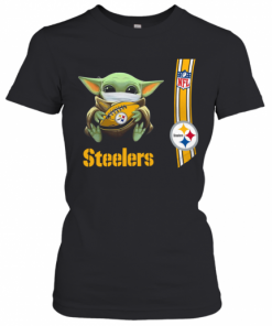 Baby Yoda Mask Hug Pittsburgh Steelers Ball NFL T-Shirt Classic Women's T-shirt