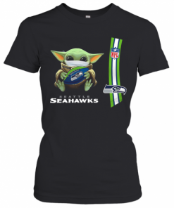 Baby Yoda Mask Hug Seattle Seahawks Ball NFL T-Shirt Classic Women's T-shirt