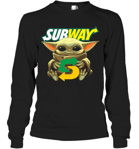 Baby Yoda Mask Hug Subway T-Shirt Long Sleeved T-shirt 