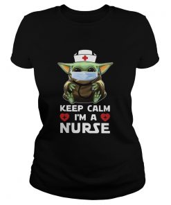 Baby Yoda Mask Keep Calm Im A Nurse  Classic Ladies