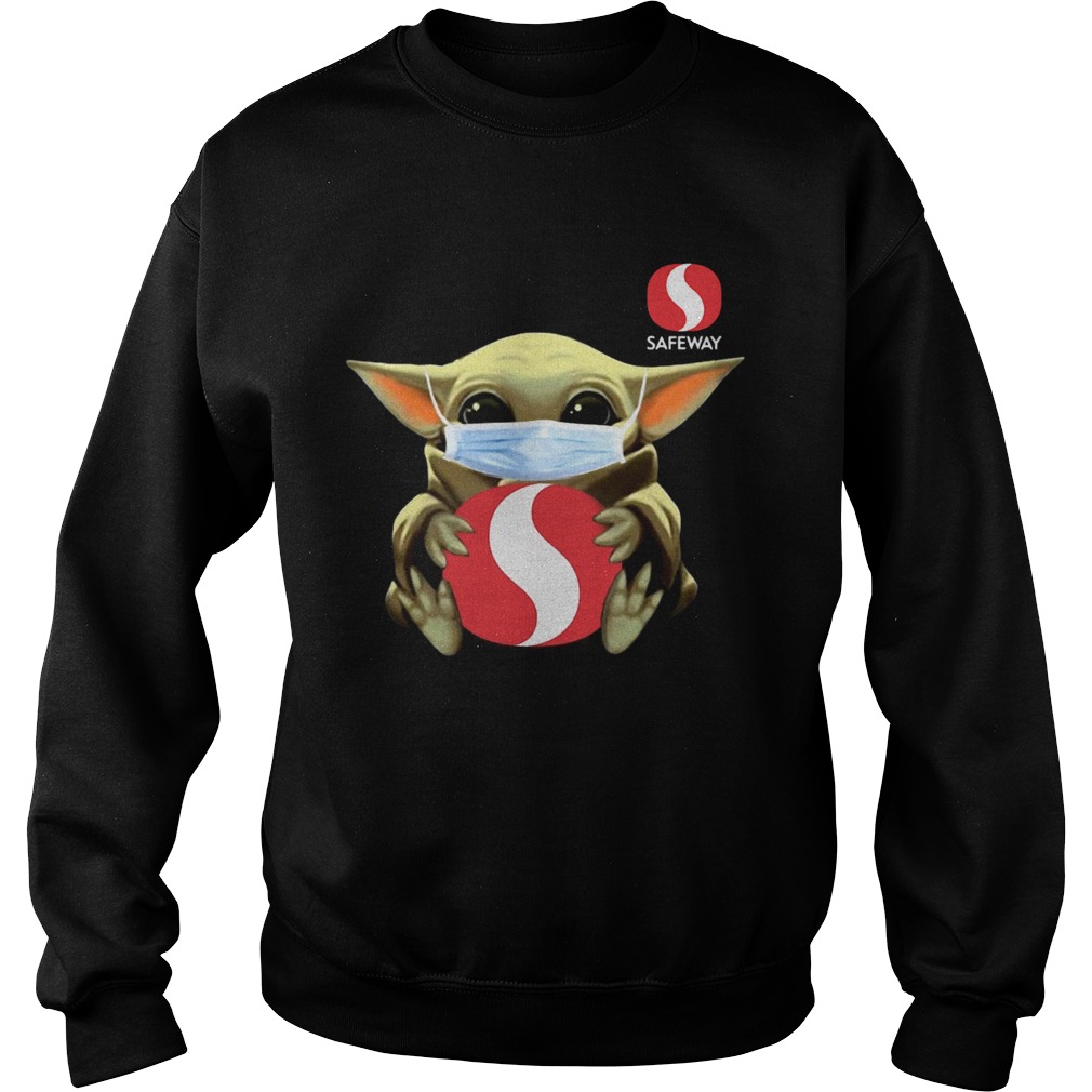 Baby Yoda face mask hug Safeway Sweatshirt