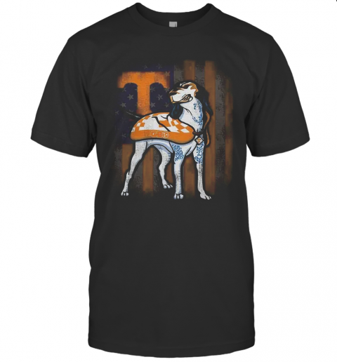 Beautiful Smokey Tennessee Volunteers American Flag T-Shirt