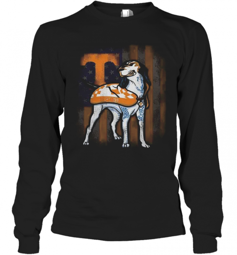 Beautiful Smokey Tennessee Volunteers American Flag T-Shirt Long Sleeved T-shirt 