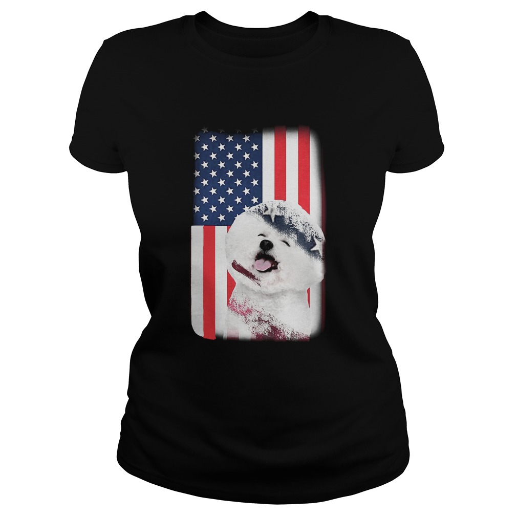 Bichon america flag Classic Ladies