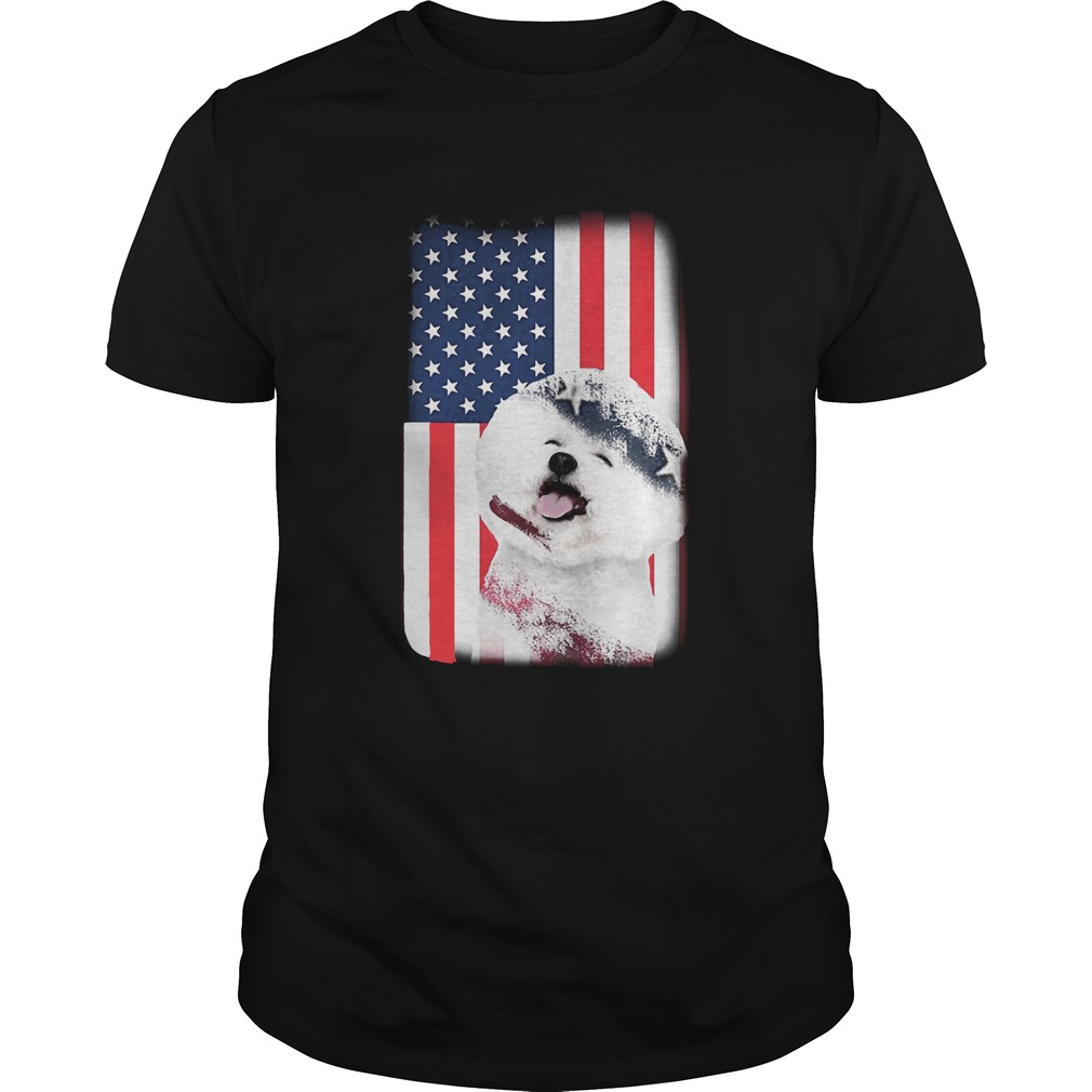 Bichon america flag shirt