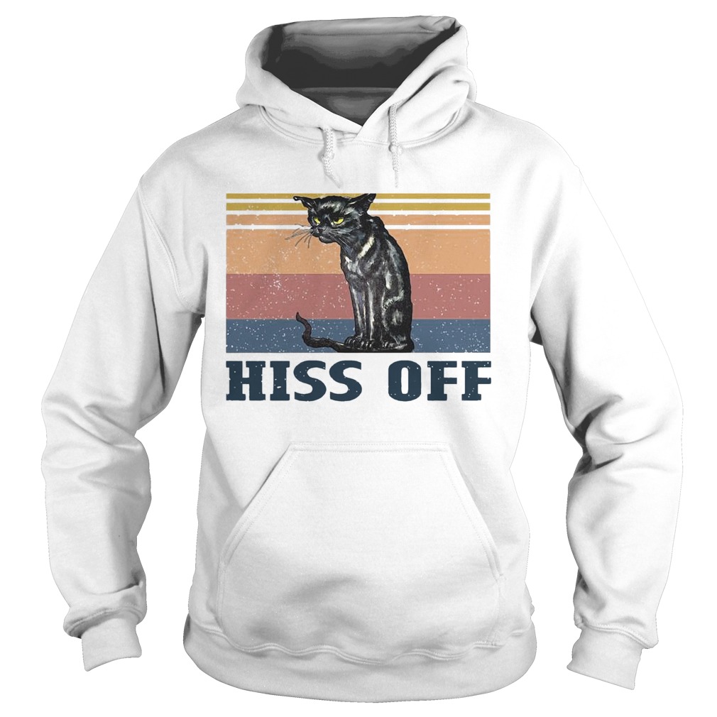 Black Cat Hiss Off Vintage Hoodie