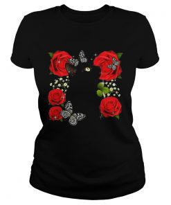 Black Cat Rose Flowers Butterfly  Classic Ladies