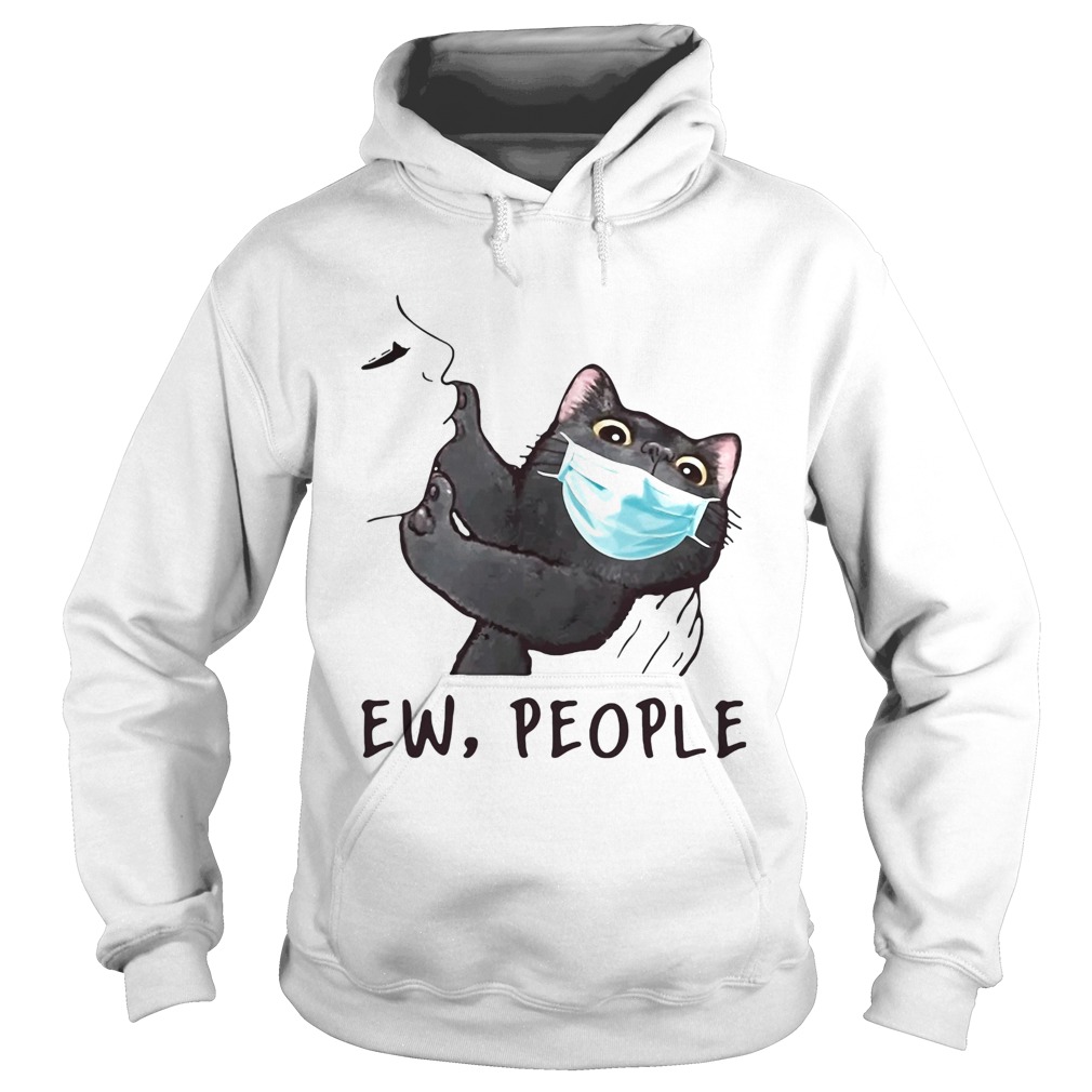 Black cat wear medical mask ew people covid19 Hoodie