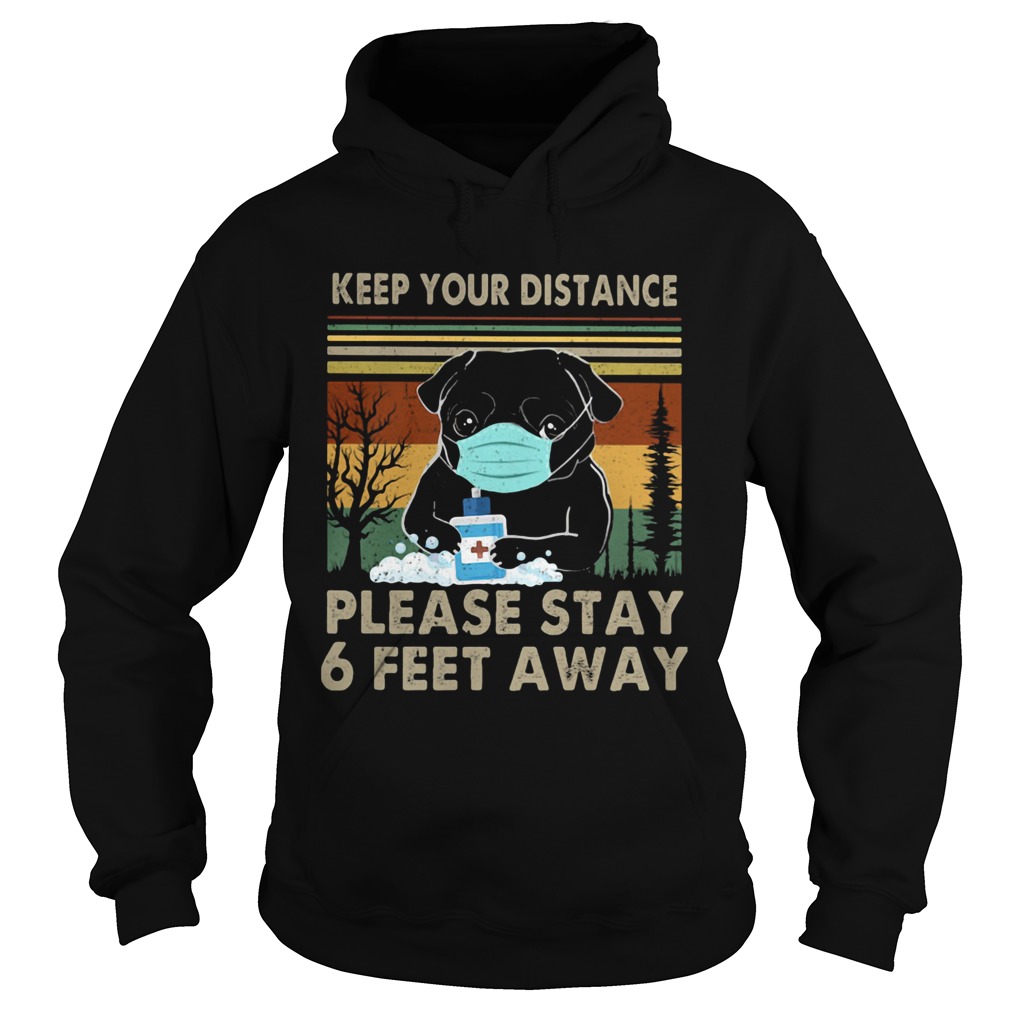 Bulldogs keep your distance please stay 6 feet away covid19 vintage Hoodie