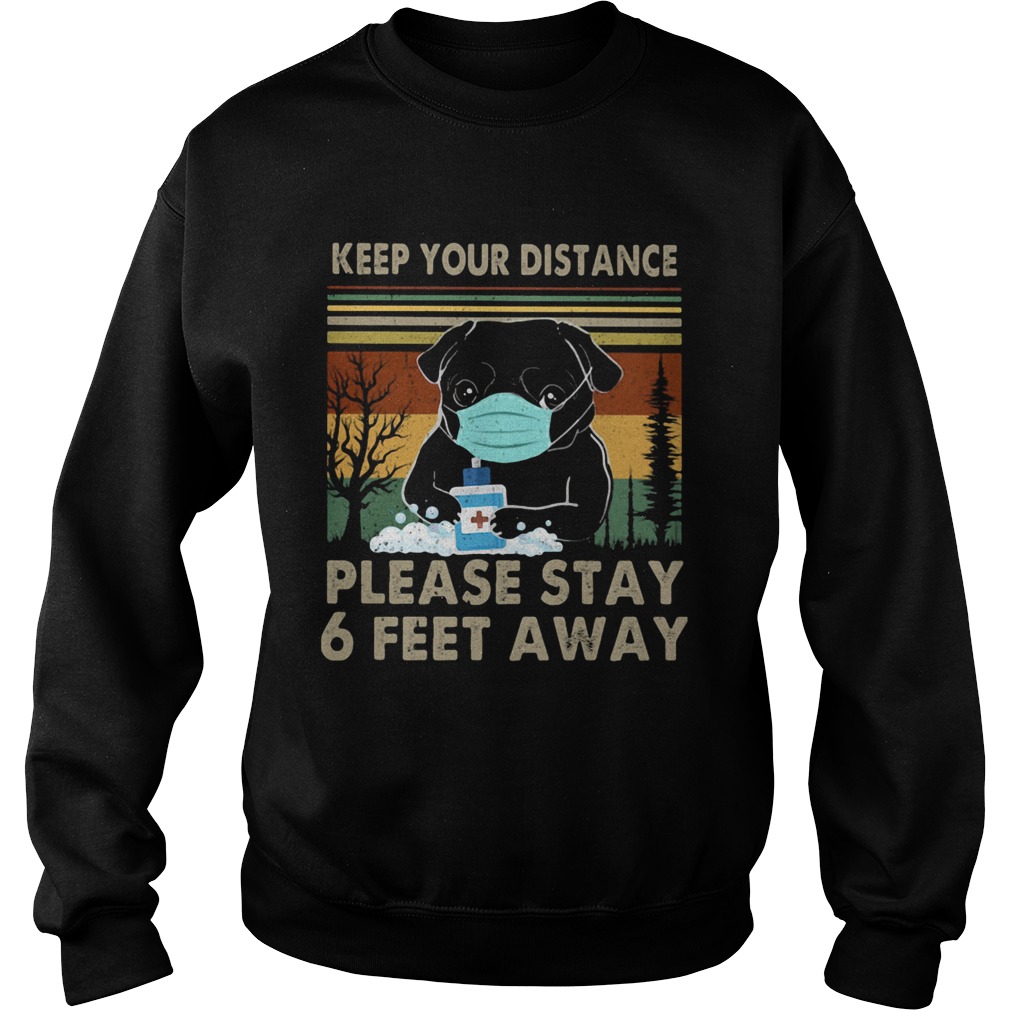 Bulldogs keep your distance please stay 6 feet away covid19 vintage Sweatshirt