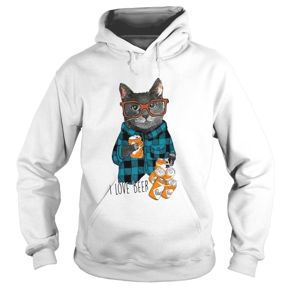 Cat I Love Beer Hoodie